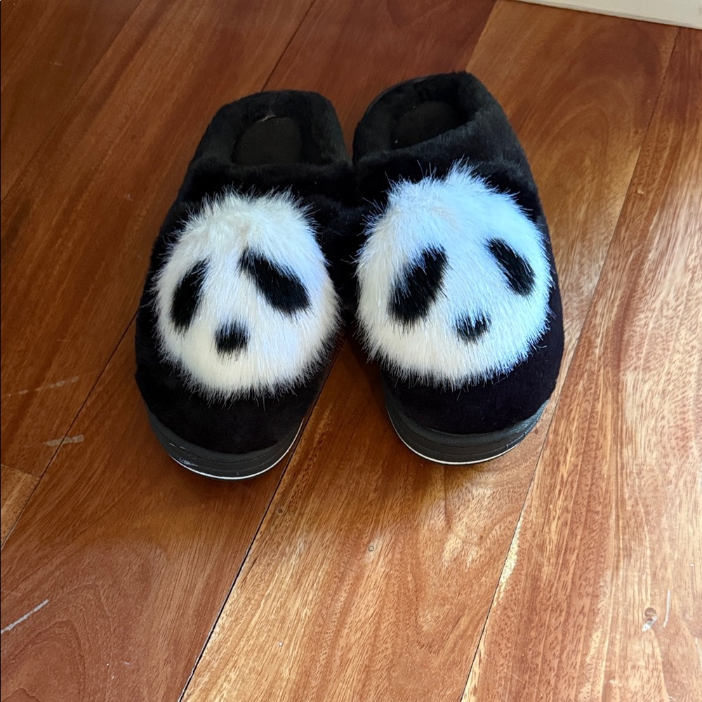 Black and White Panda Slippers